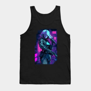 Anime Military Girl with a Gun Tank Top